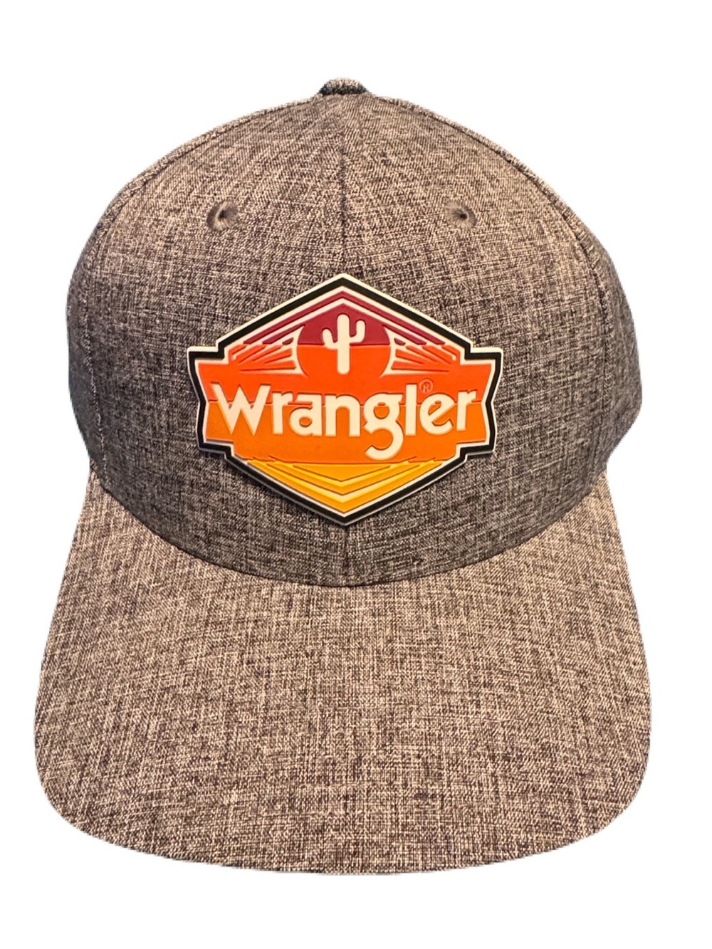 Wrangler Heather Gray Snapback Hat with Orange Logo Patch